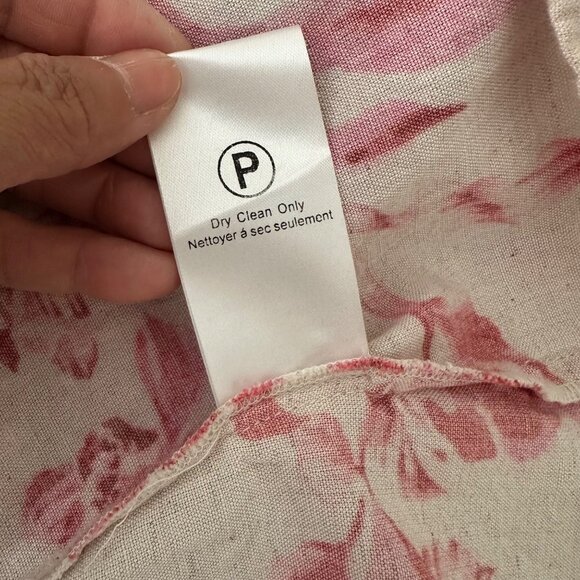 Anthropologie Red Cream Floral V-Neck Long Sleeve Tiered Dress Embroidered M - Picture 12 of 16